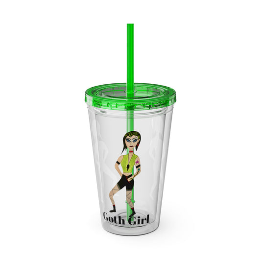 Goth Girls (Charli)  Sunsplash Tumbler with Straw, 16oz