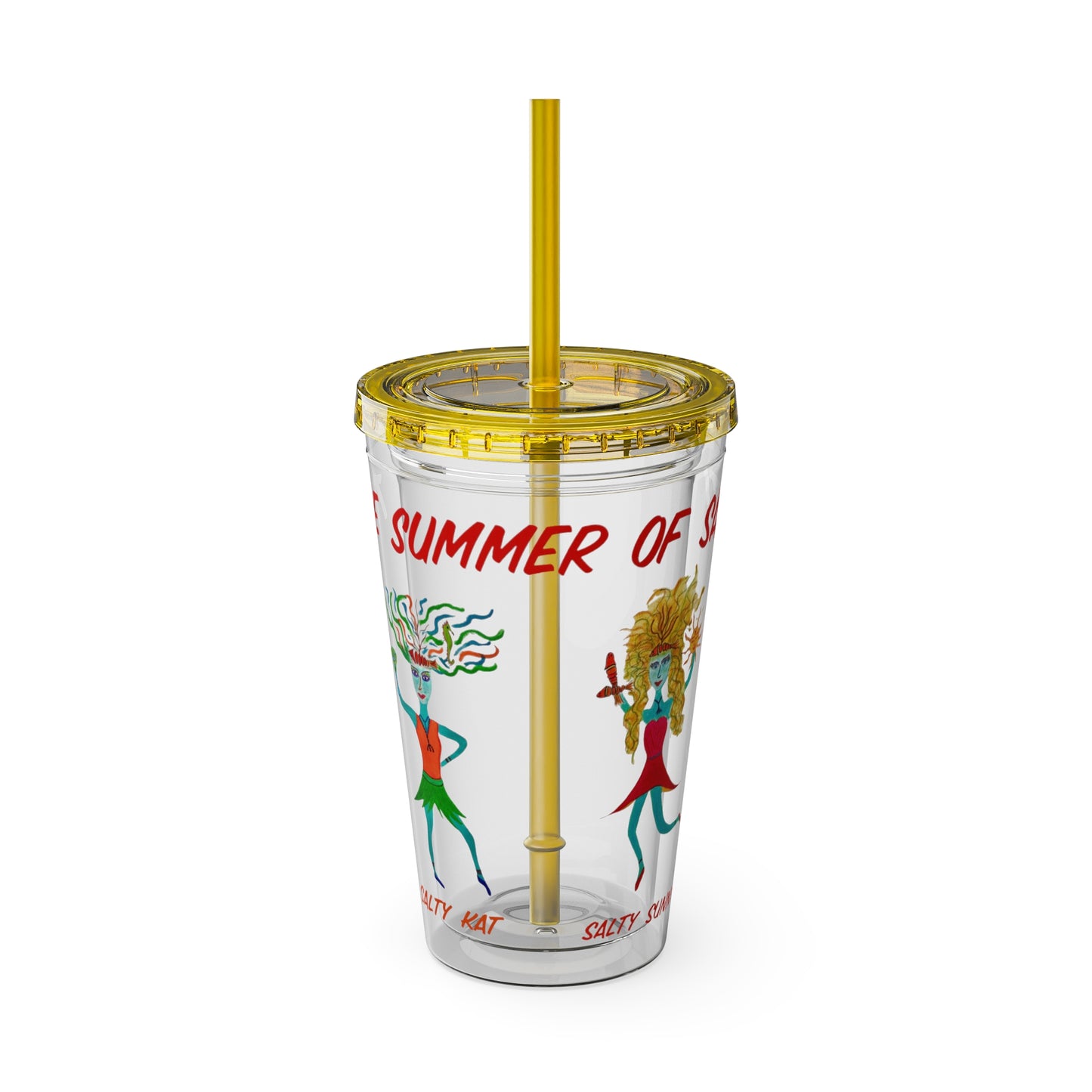 The Summer of Salt - Sunsplash Tumbler with Straw, 16oz