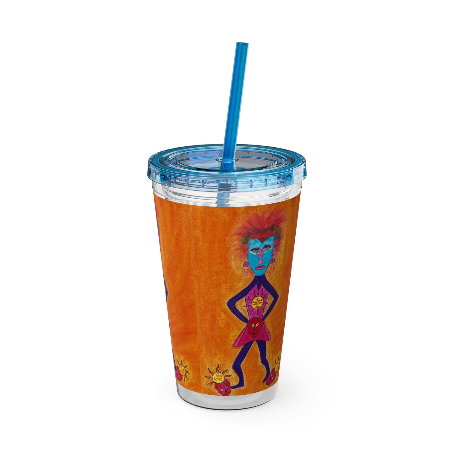 Girls With Grit Burst It! Sunsplash Tumbler with Straw, 16oz