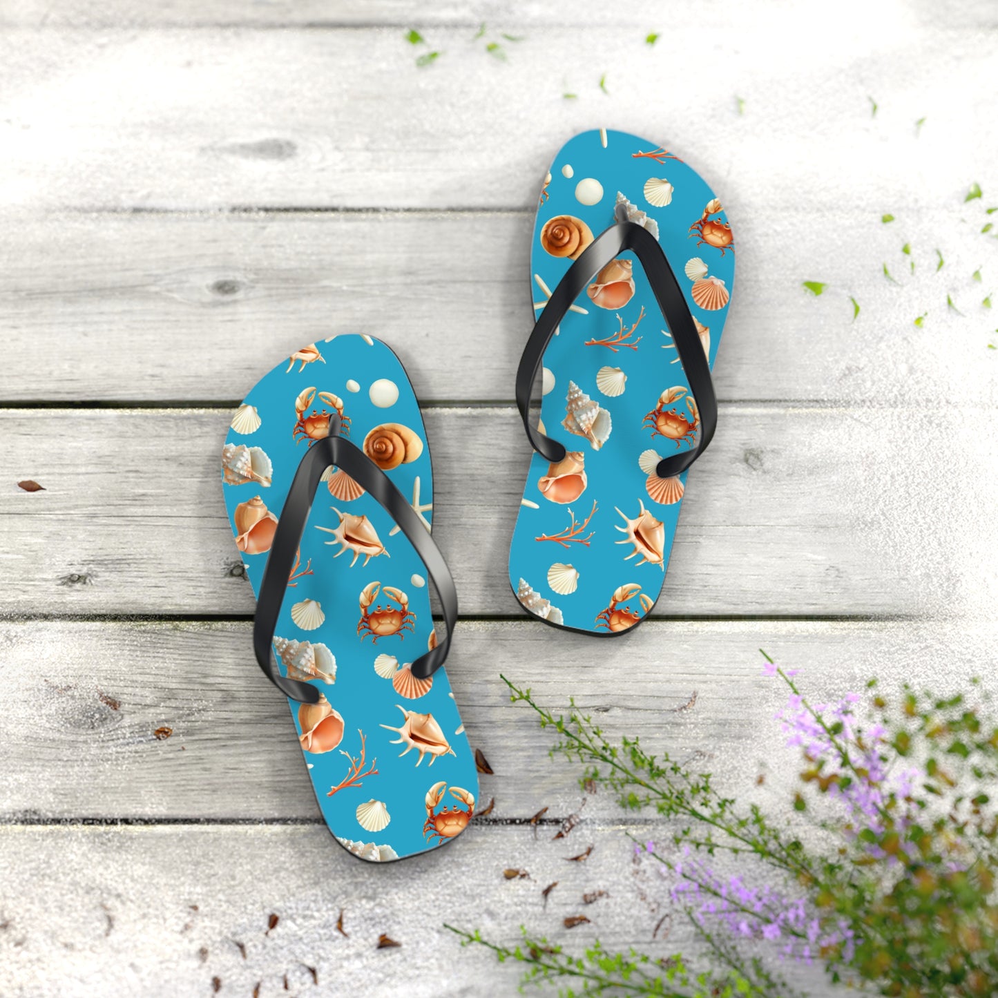 Sea Shells by the Seashore Flip Flops (L - 11/12 US)