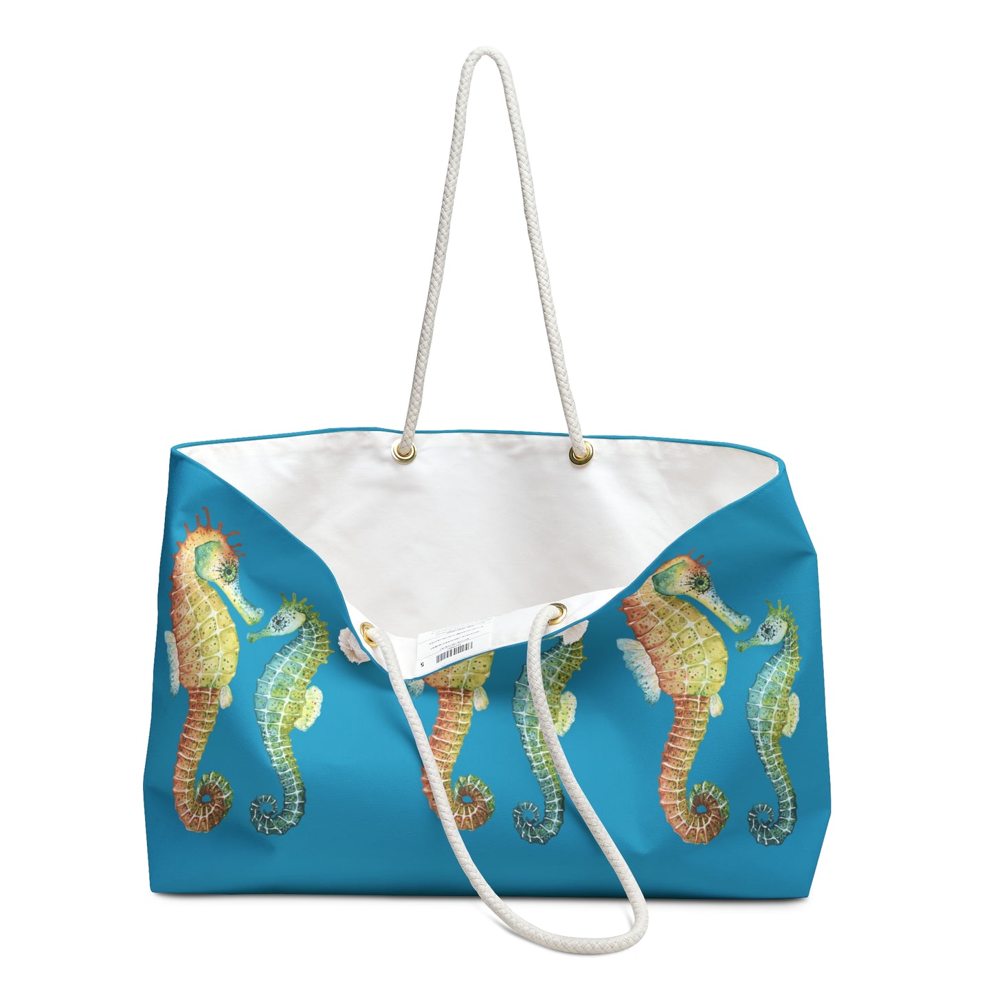 Sea Horse Love Beach Tote in Blue