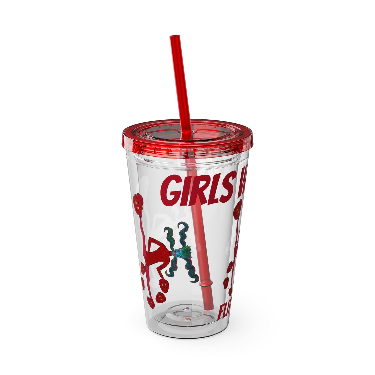 Girls With Grit Flip It! Sunsplash Tumbler with Straw, 16oz