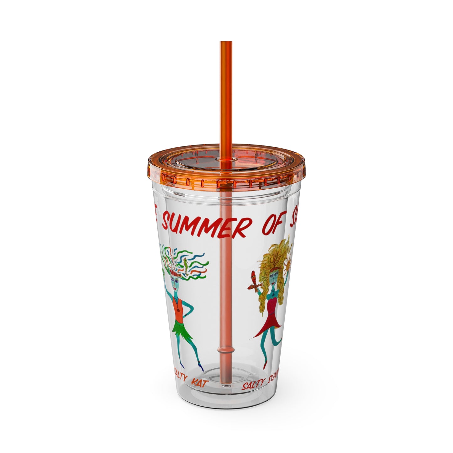 The Summer of Salt - Sunsplash Tumbler with Straw, 16oz