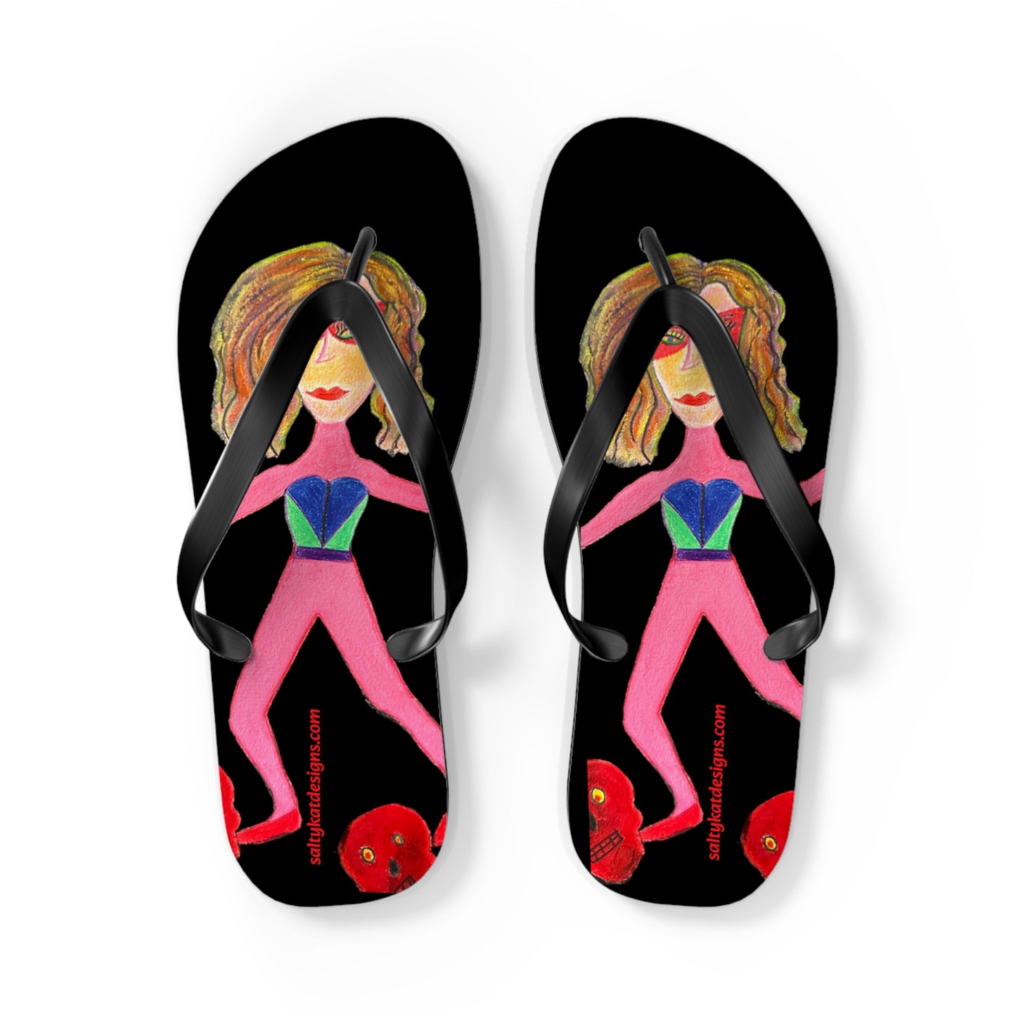 Super Heroine "PUSH" - Flip Flops (M) 9-10