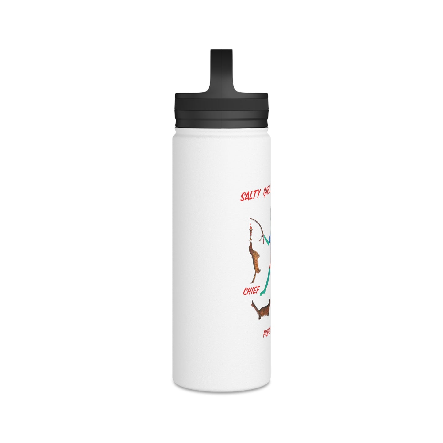 Salty Girls - "Fish!" - Stainless Steel Water Bottle, Handle Lid