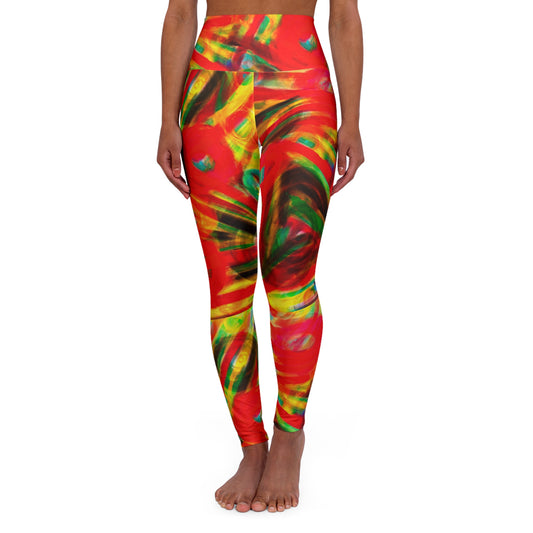 Colored Glass (Red) - High Waisted Yoga Leggings