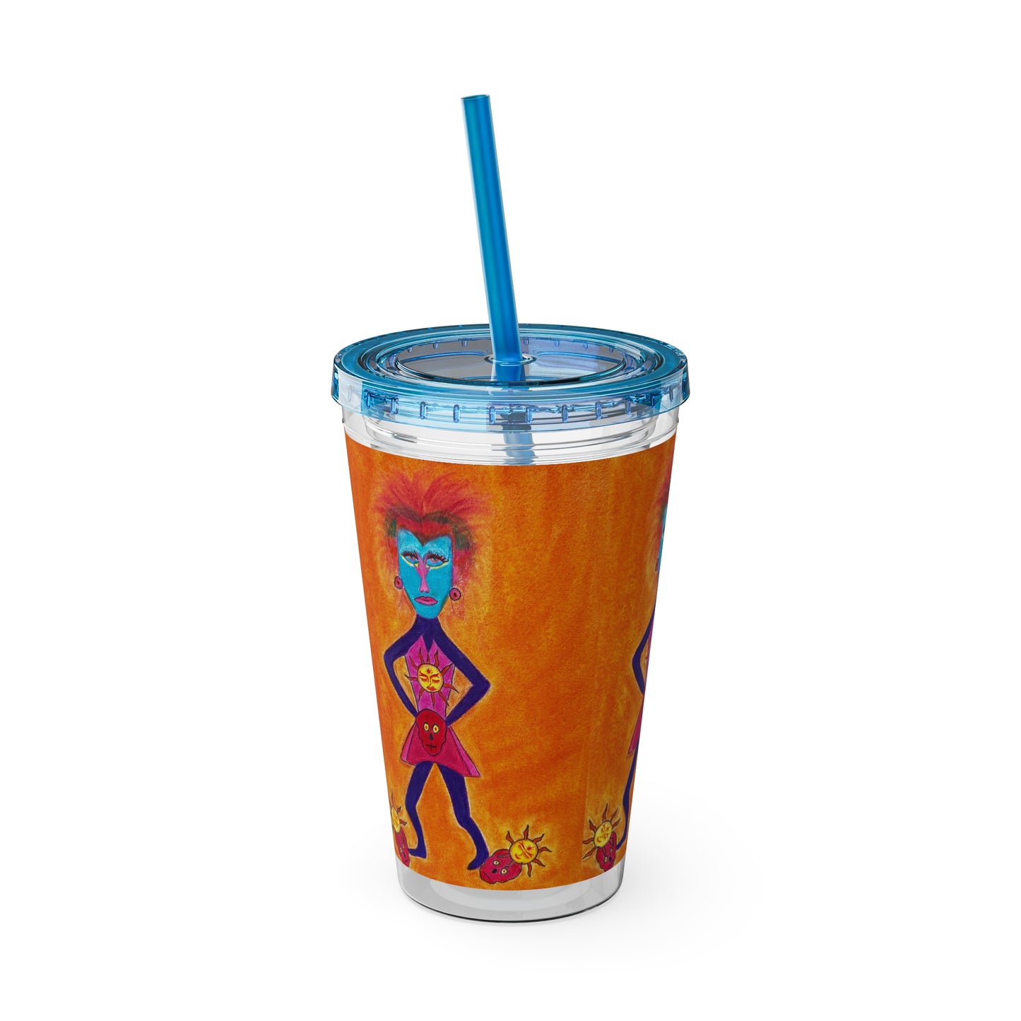 Girls With Grit Burst It! Sunsplash Tumbler with Straw, 16oz