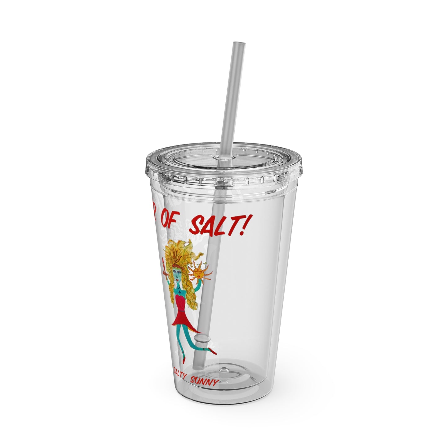 The Summer of Salt - Sunsplash Tumbler with Straw, 16oz