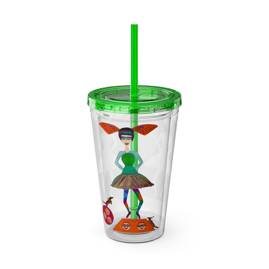 Ballerina Babes - (Gia) Sunsplash Tumbler with Straw, 16oz