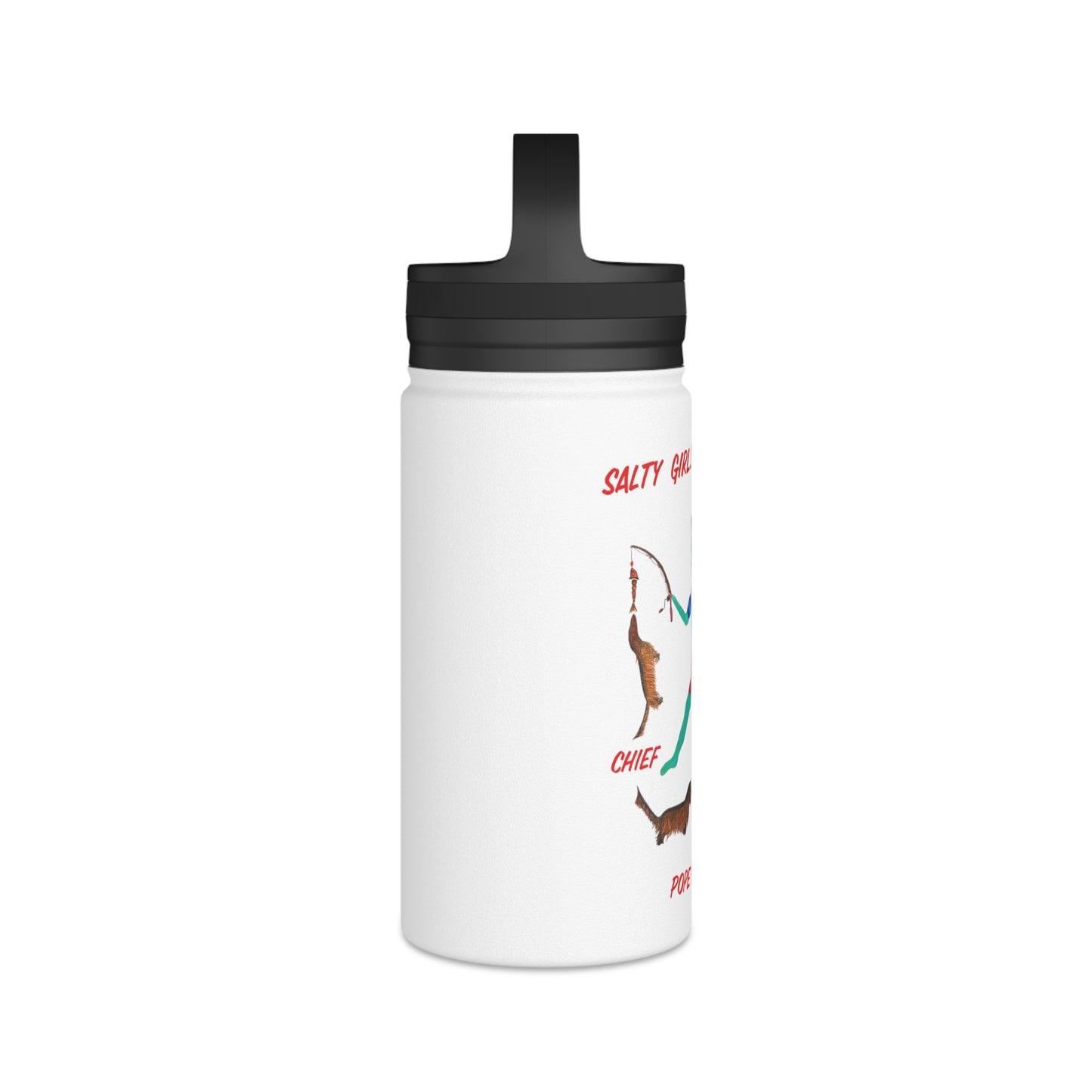 Salty Girls - "Fish!" - Stainless Steel Water Bottle, Handle Lid