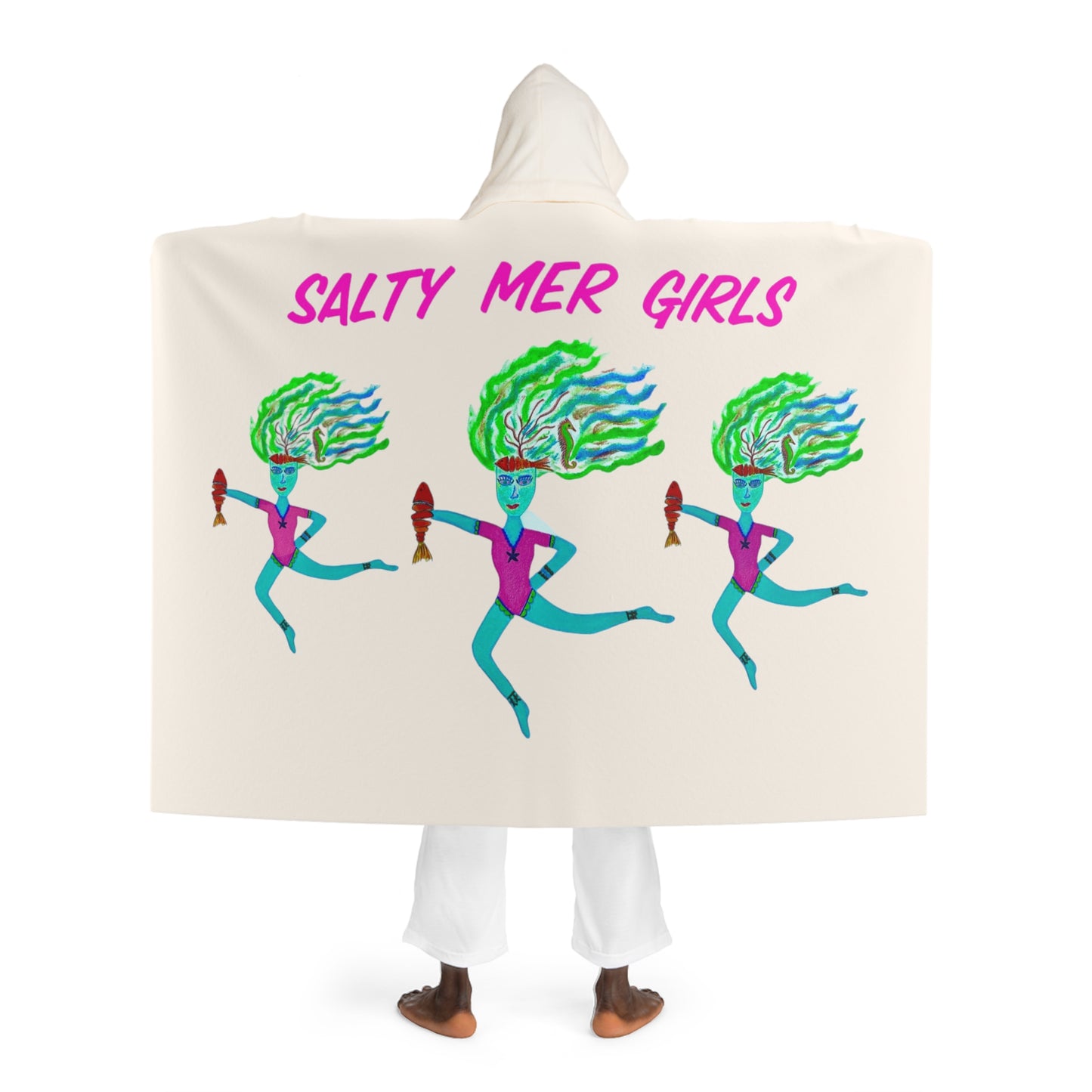 Salty Mer Girls  - Hooded Sherpa Fleece Blanket