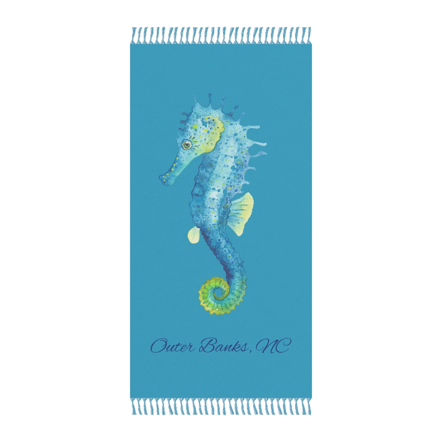 Boho Beach Towel with Seahorse #3