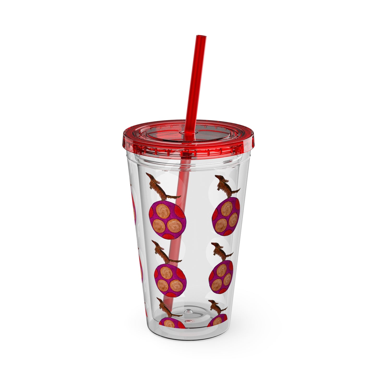 Chief Dancing Sunsplash Tumbler with Straw, 16oz