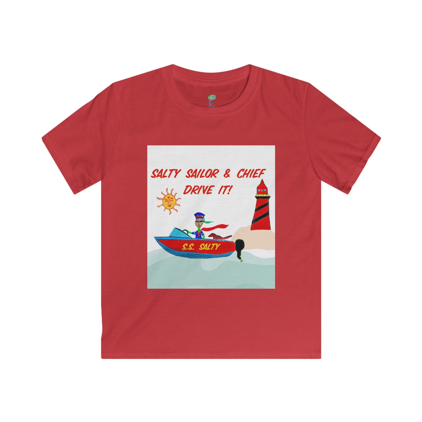 Salty Sailor and Chief "Drive it!" - Kids Softstyle Tee