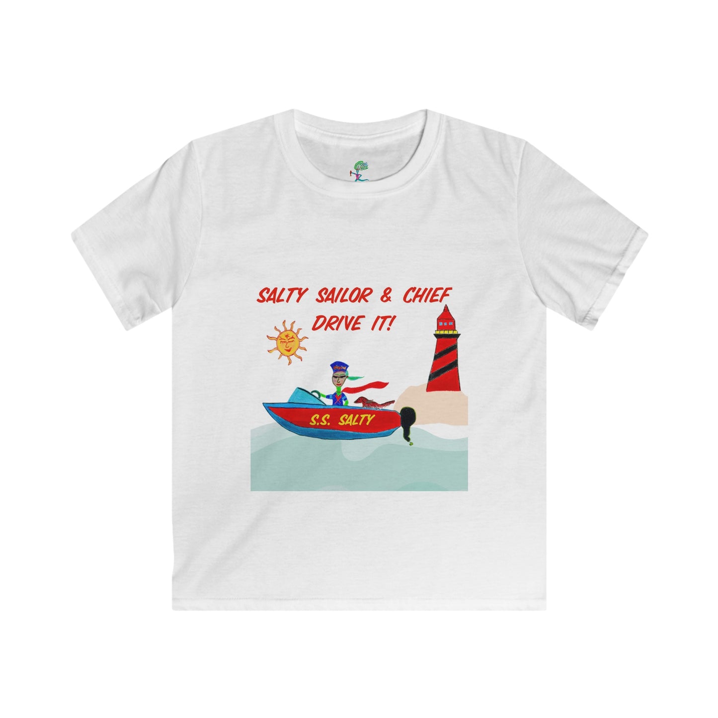 Salty Sailor and Chief "Drive it!" - Kids Softstyle Tee