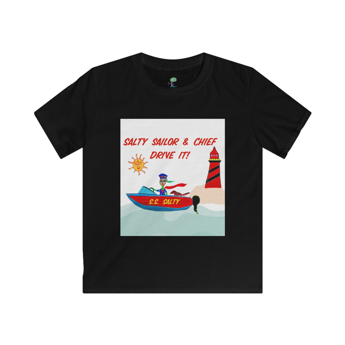 Salty Sailor and Chief "Drive it!" - Kids Softstyle Tee