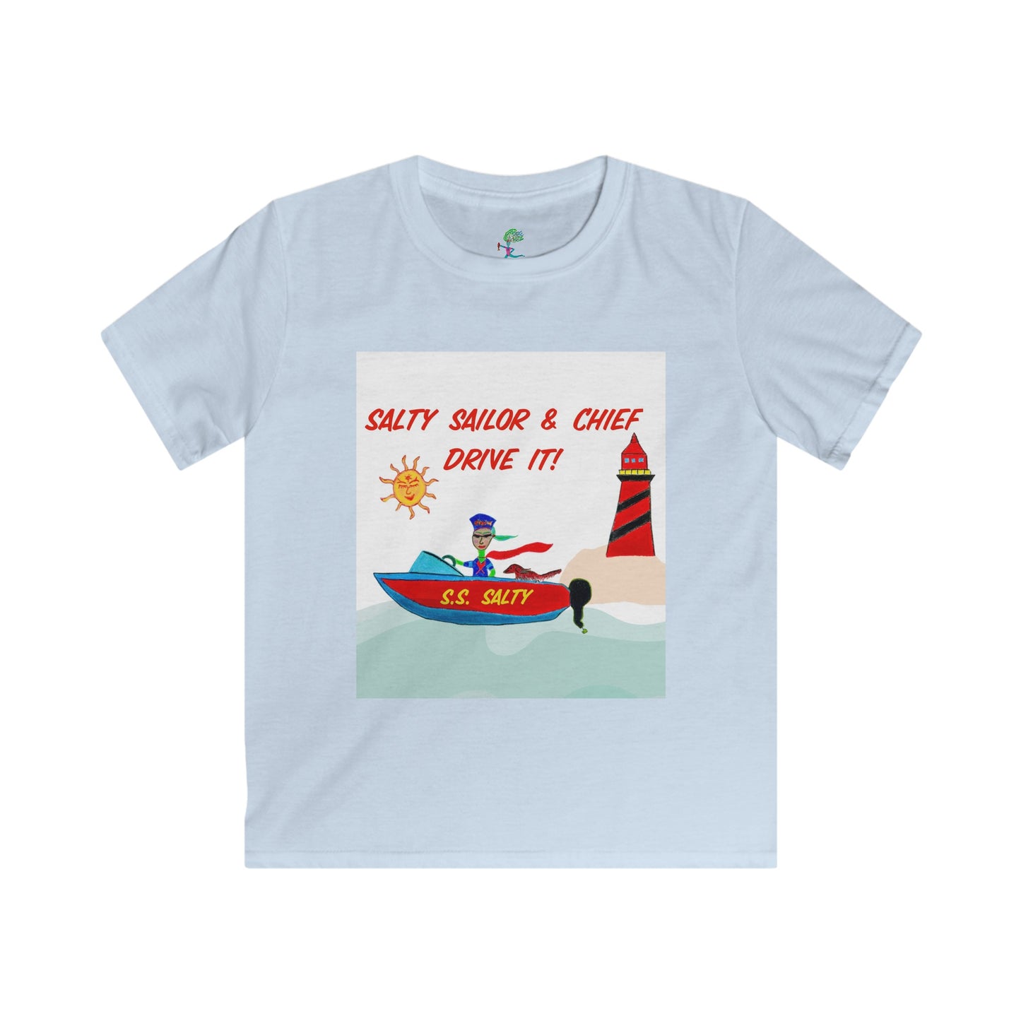 Salty Sailor and Chief "Drive it!" - Kids Softstyle Tee