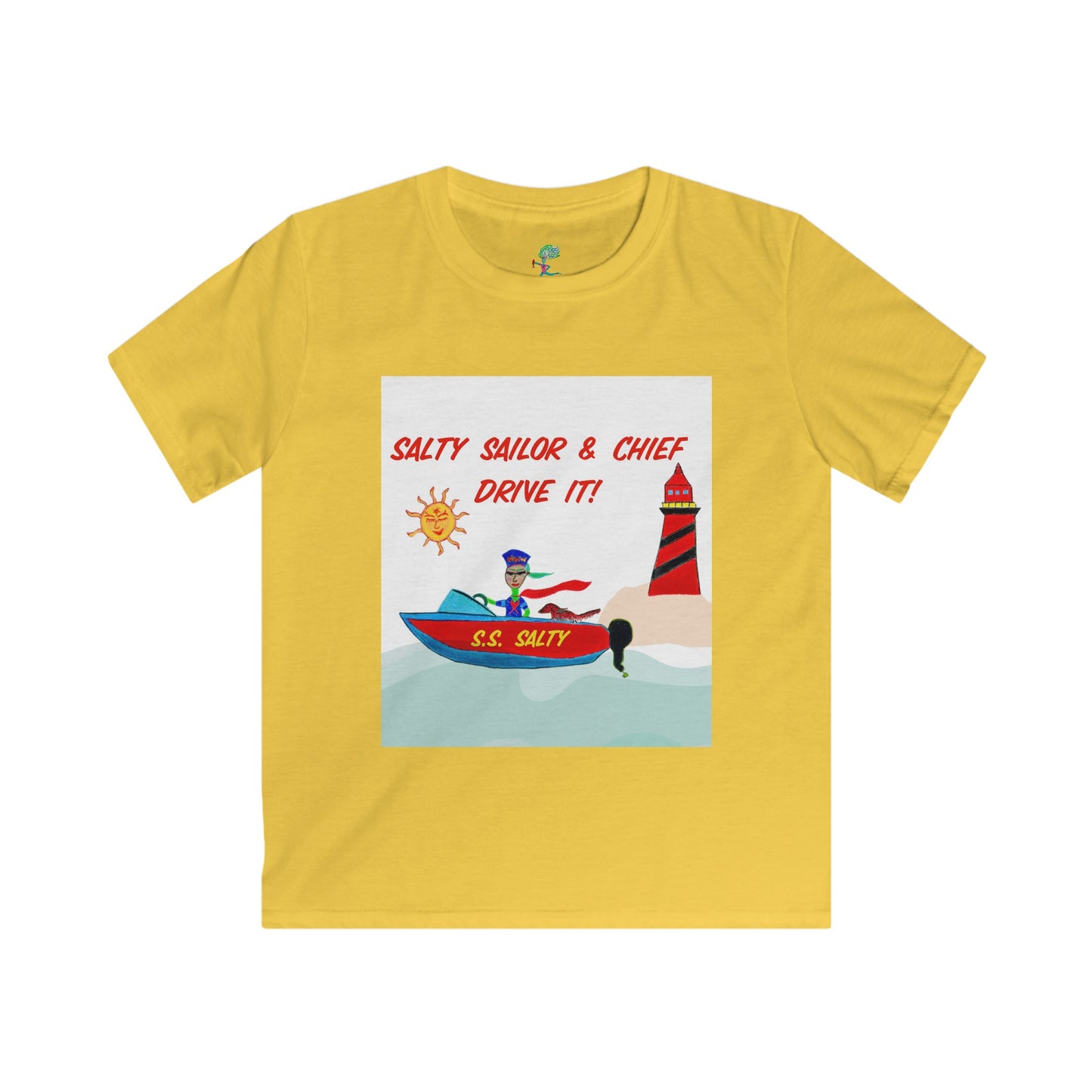 Salty Sailor and Chief "Drive it!" - Kids Softstyle Tee