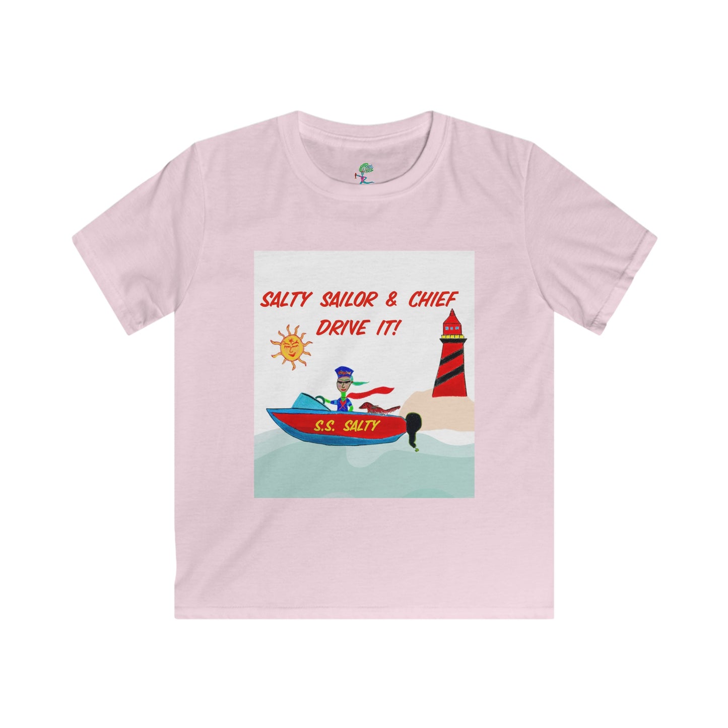 Salty Sailor and Chief "Drive it!" - Kids Softstyle Tee