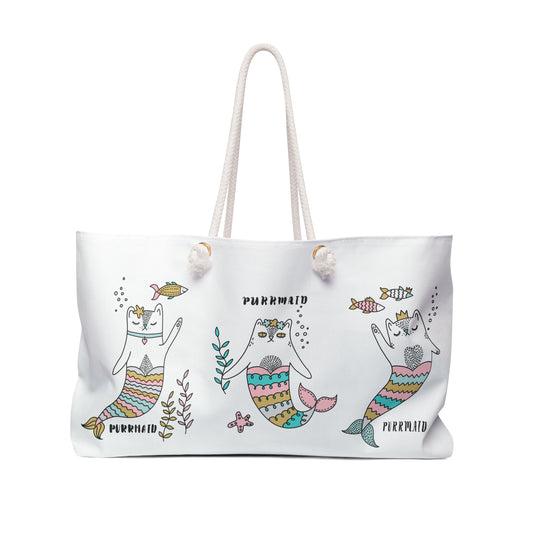 PurrMaid Cat Beach Tote Bag