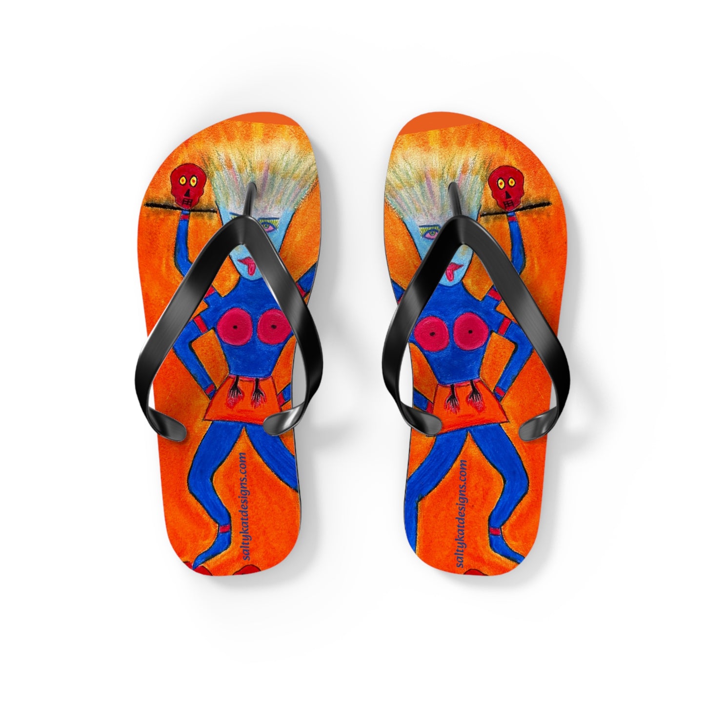 Super Heroine "CRUSH" - Flip Flops (M) 9-10