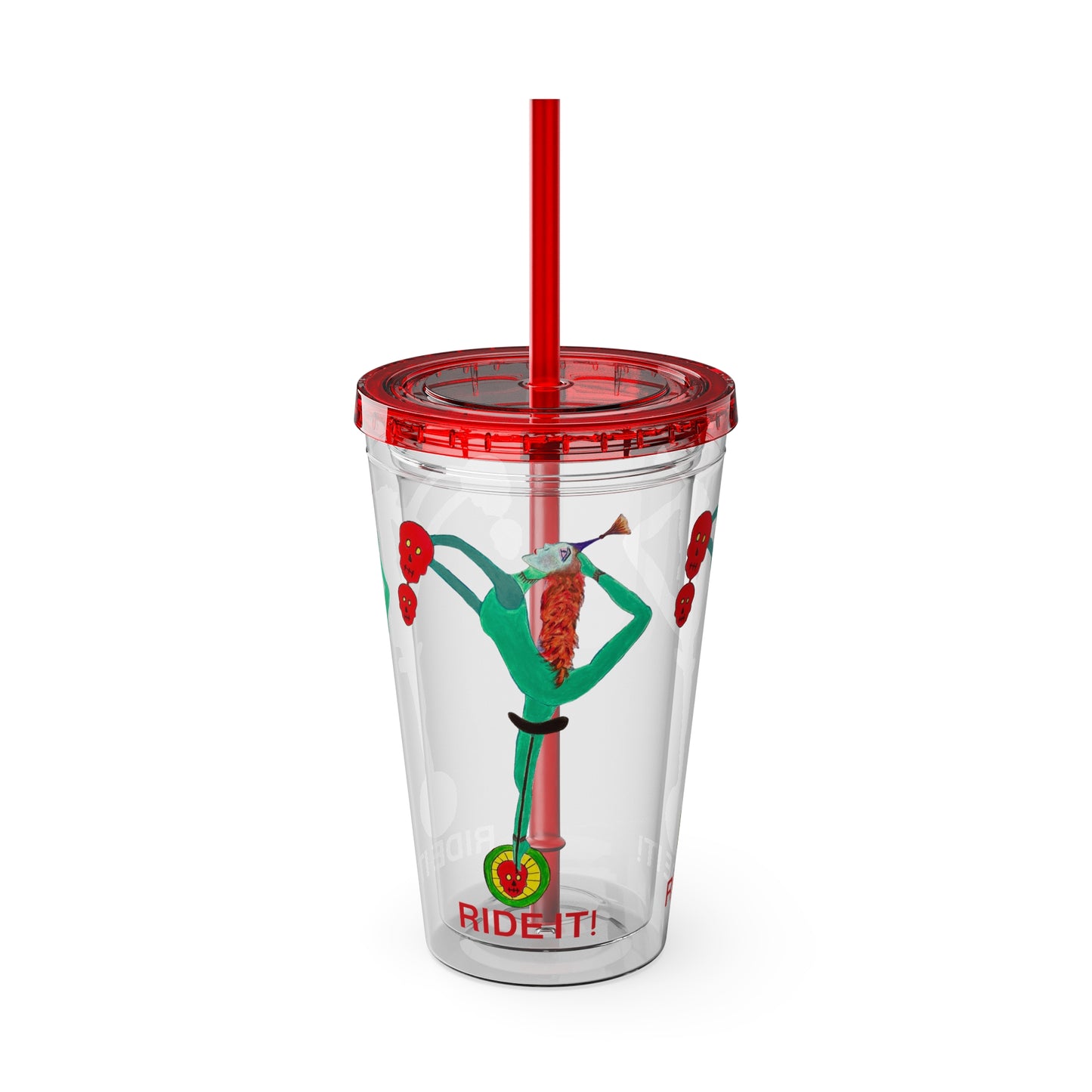 Girls With Grit Ride It! Sunsplash Tumbler with Straw, 16oz