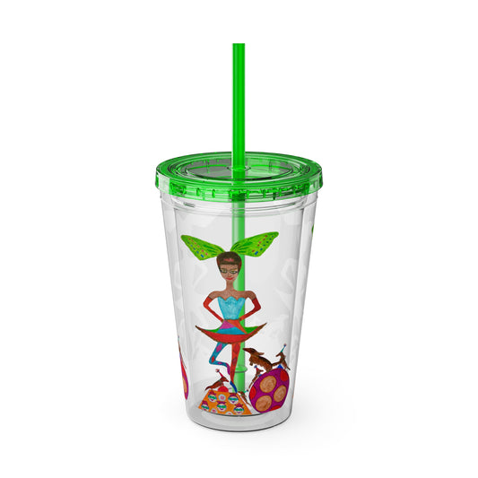 Ballerina Babes - (Sia) Sunsplash Tumbler with Straw, 16oz