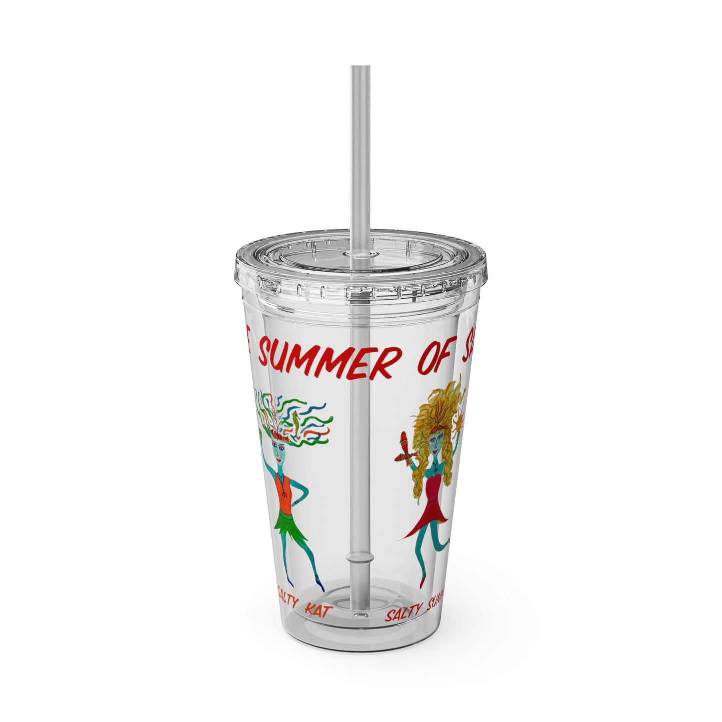 The Summer of Salt - Sunsplash Tumbler with Straw, 16oz