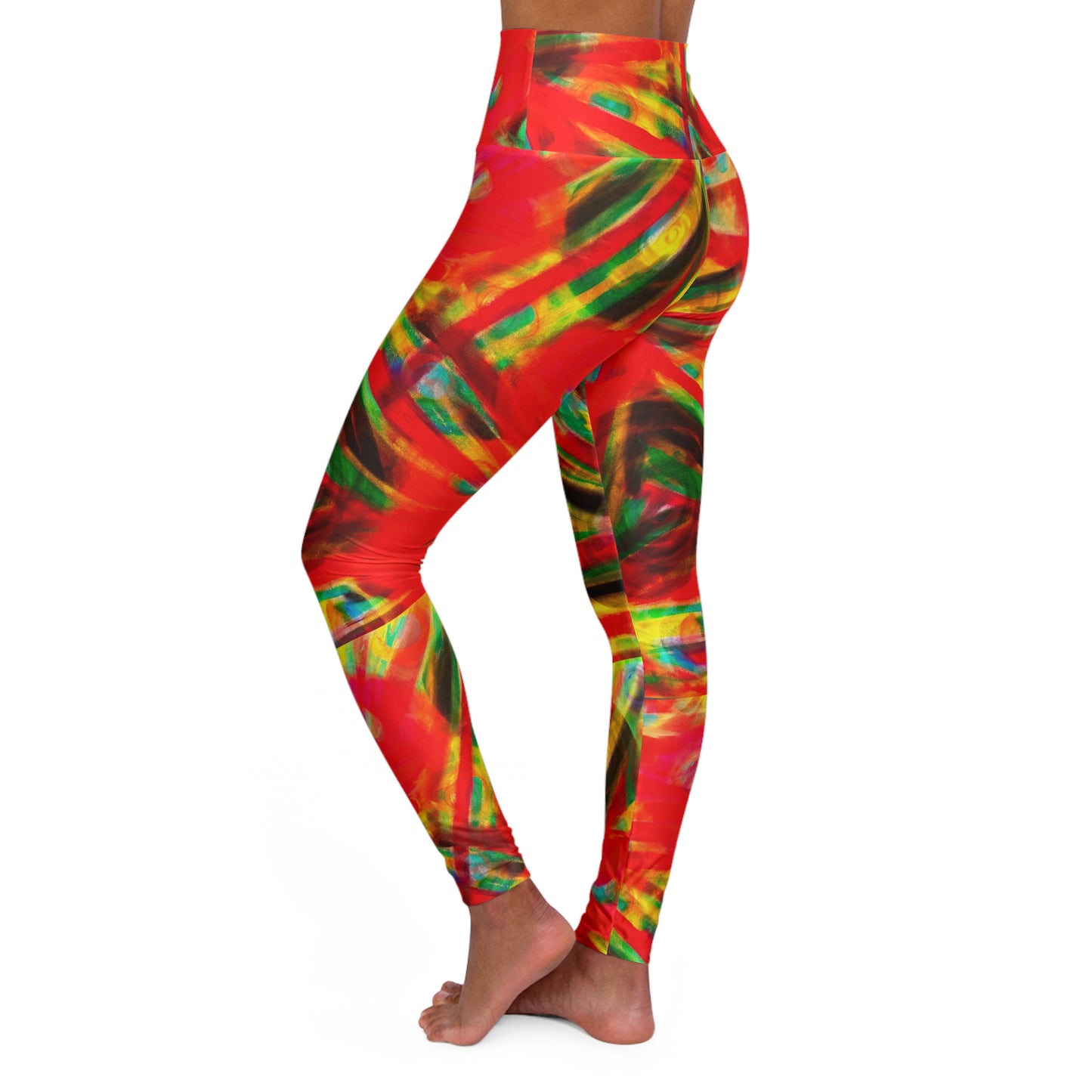 Colored Glass (Red) - High Waisted Yoga Leggings