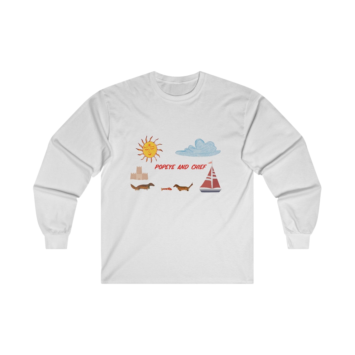 Popeye and Chief Long Sleeve Adult Unisex T