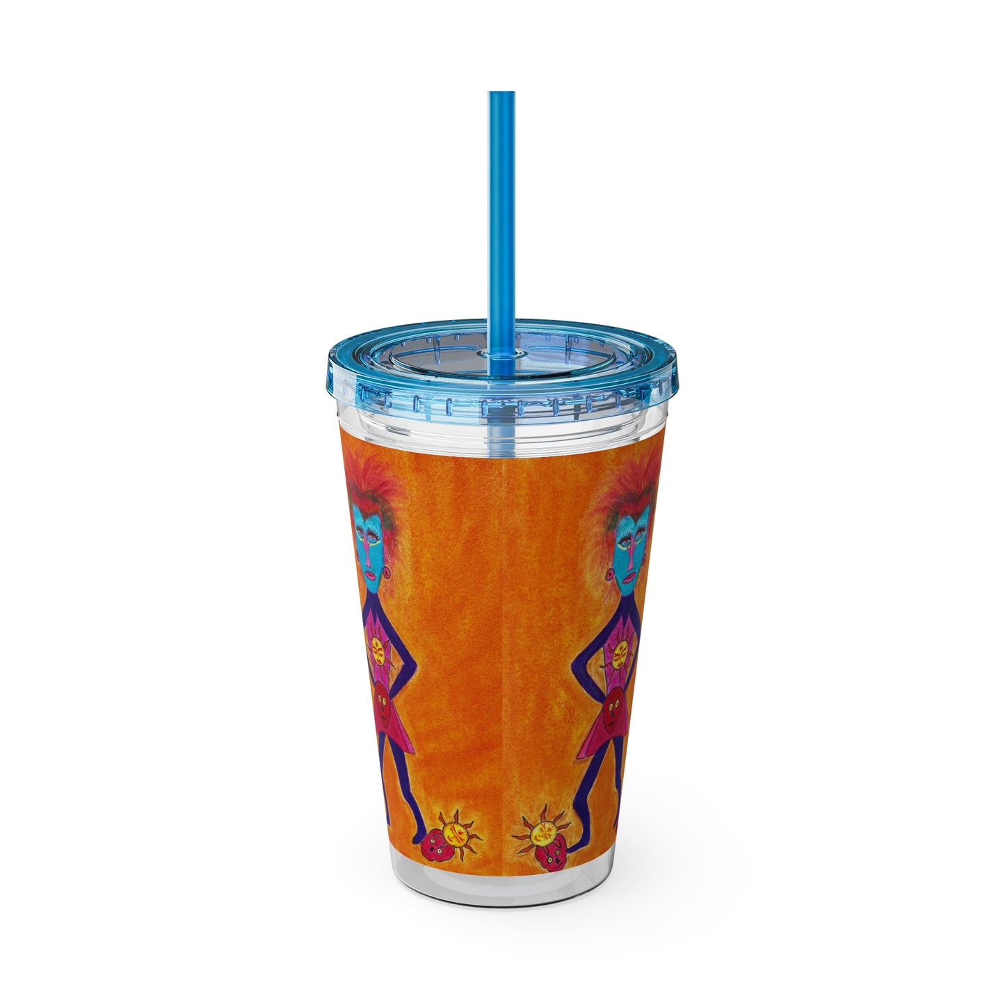 Girls With Grit Burst It! Sunsplash Tumbler with Straw, 16oz