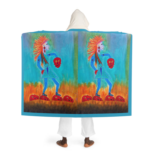 Super Heroine Fire Walker! No Lettering - Hooded Sherpa Fleece Blanket