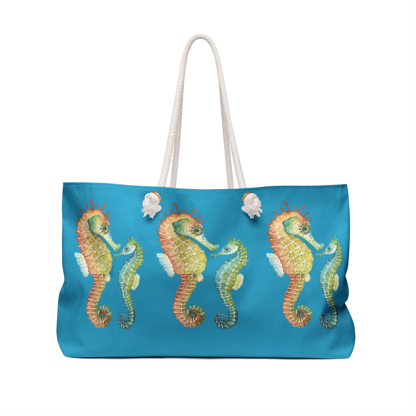 Sea Horse Love Beach Tote in Blue