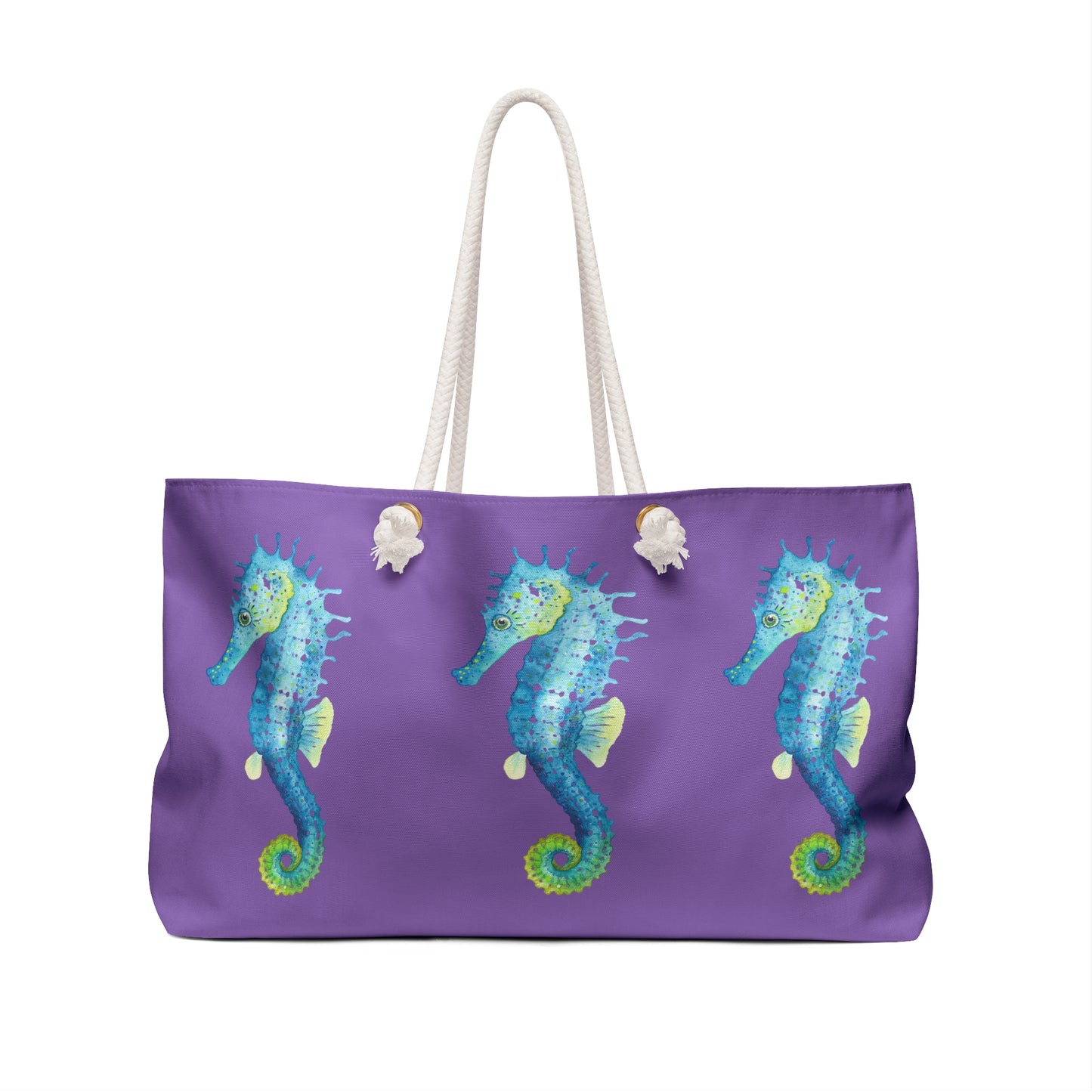 Sea Horse Beach Tote in Light Purple