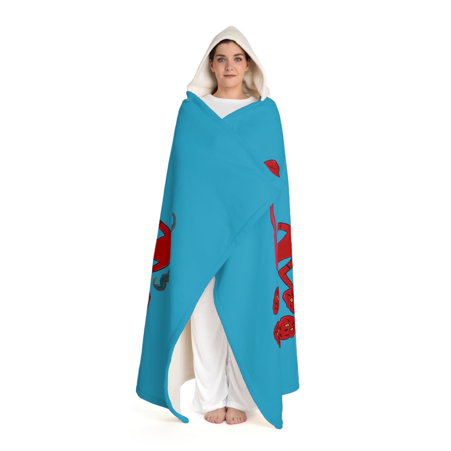 Super Heroine Kick! No Lettering - Hooded Sherpa Fleece Blanket