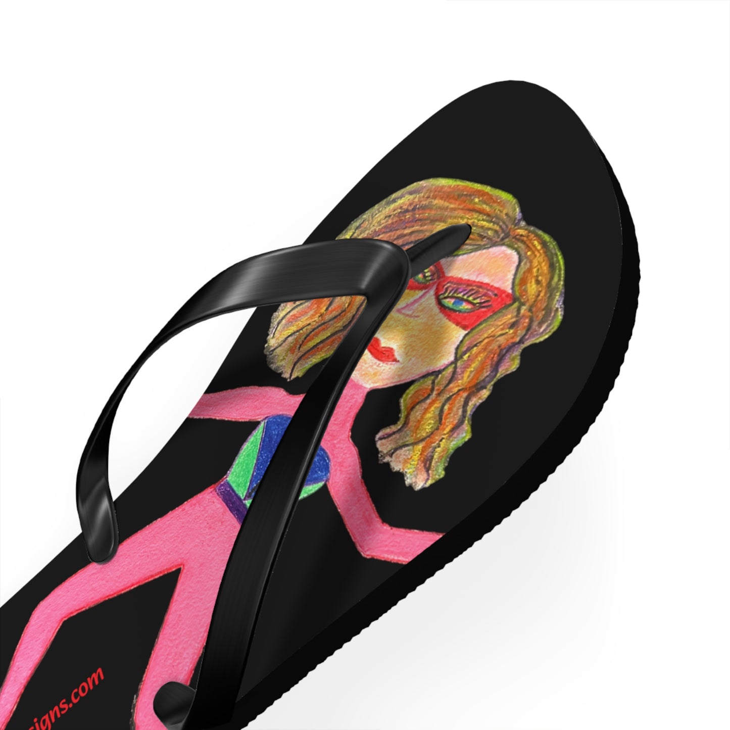 Super Heroine "PUSH" - Flip Flops (M) 9-10