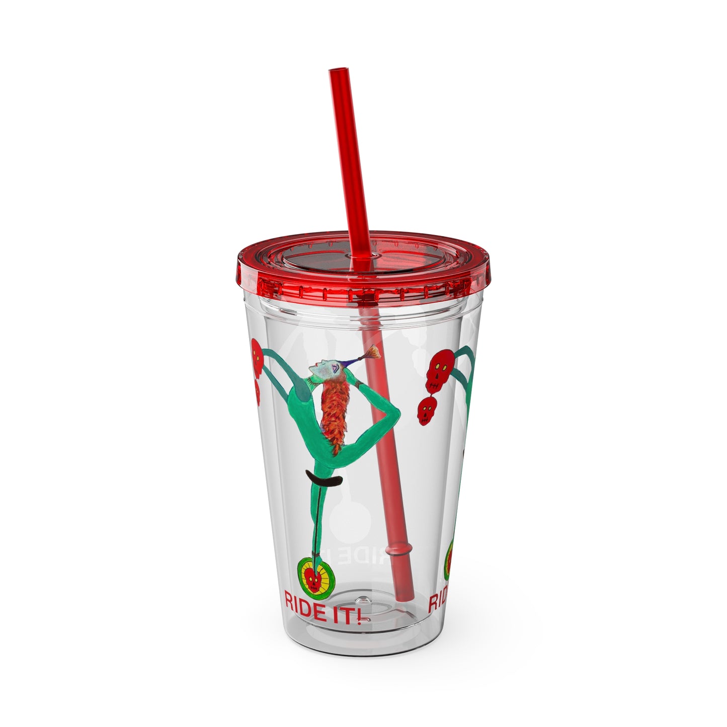 Girls With Grit Ride It! Sunsplash Tumbler with Straw, 16oz