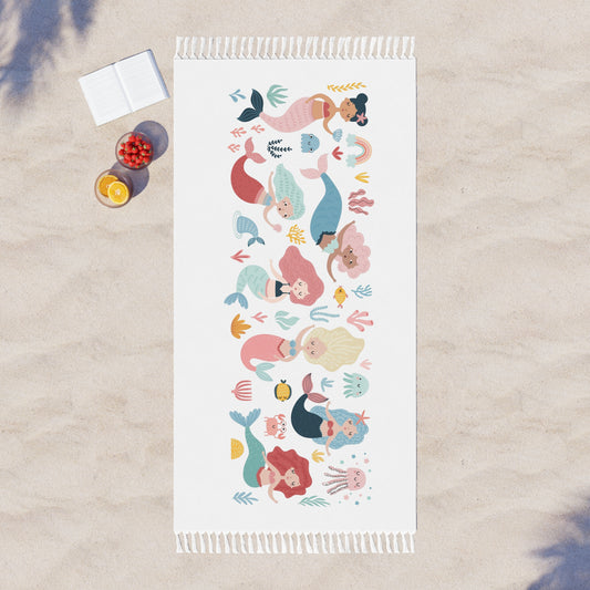 Baby Mermaids Boho Beach Towel