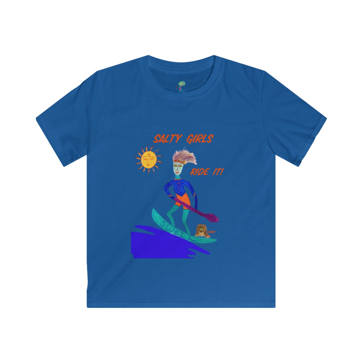 Salty Swell and Chief "Ride it" - Kids Softstyle Tee