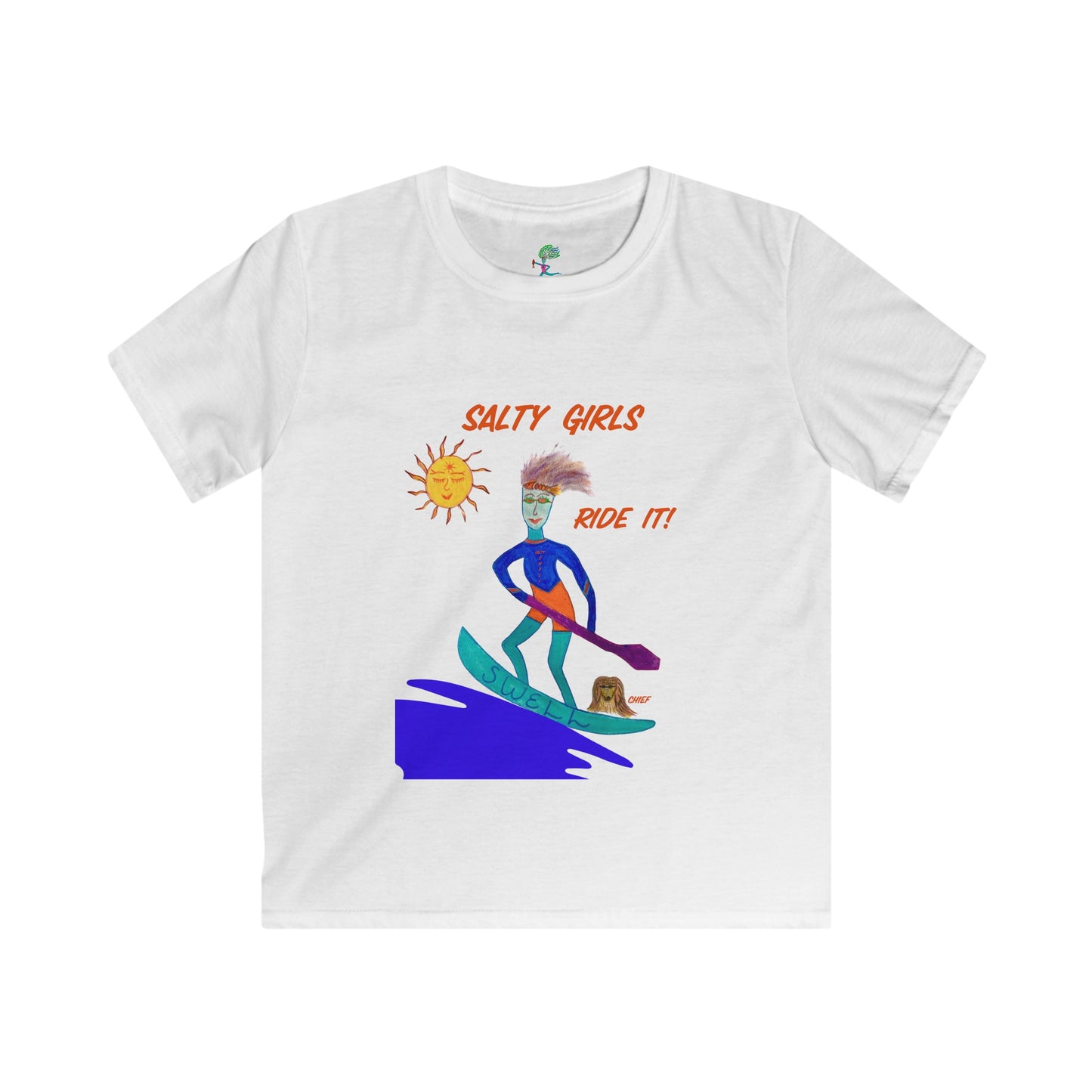 Salty Swell and Chief "Ride it" - Kids Softstyle Tee