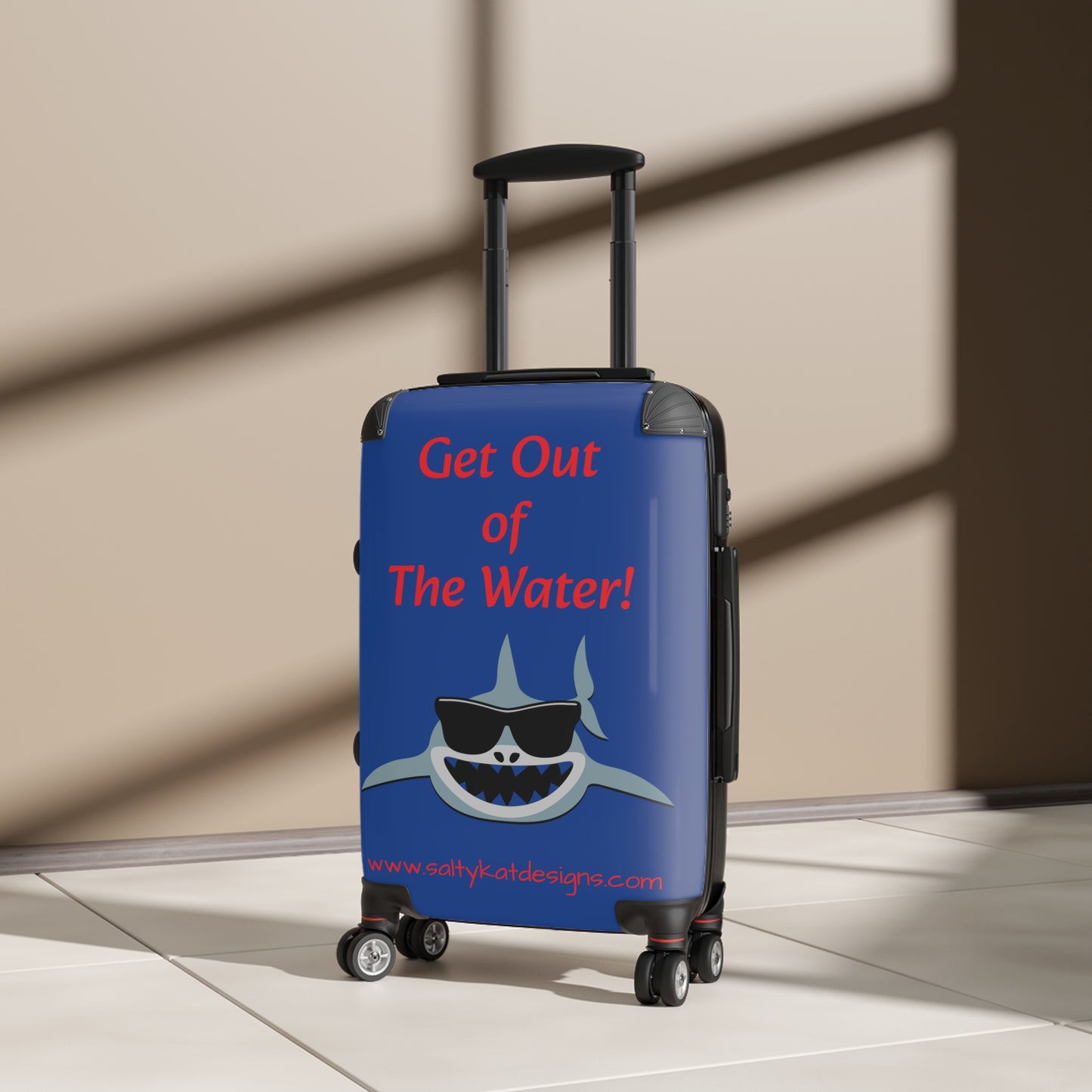 "GET OUT OF THE WATER!" Smiling Shark Suitcase