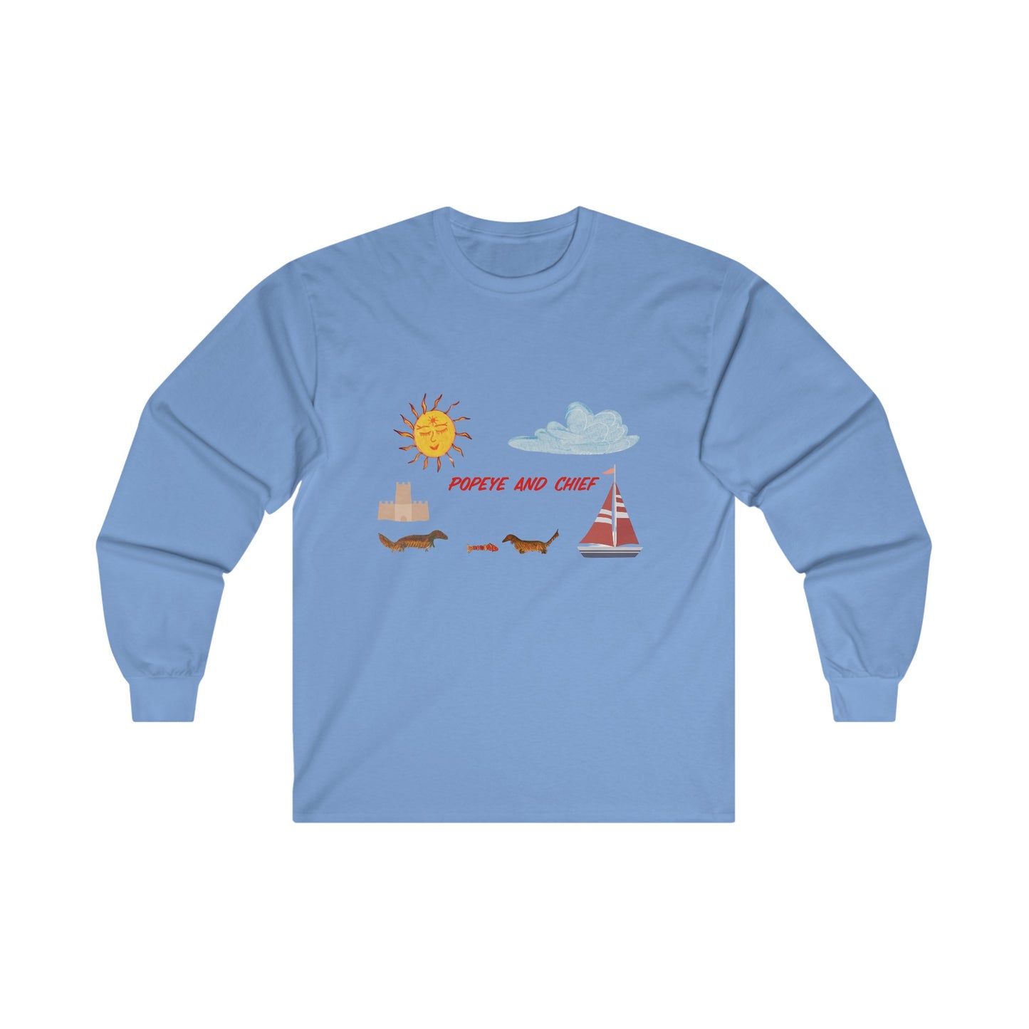 Popeye and Chief Long Sleeve Adult Unisex T