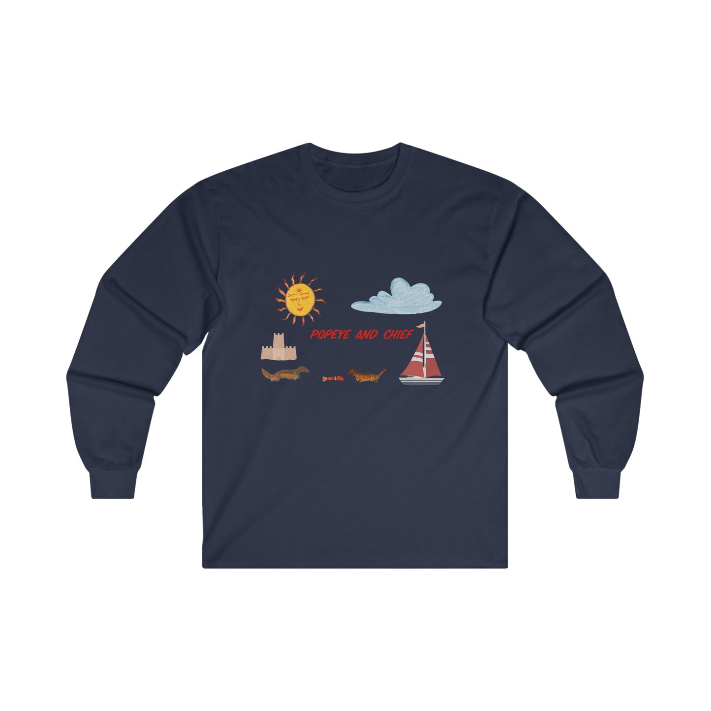 Popeye and Chief Long Sleeve Adult Unisex T