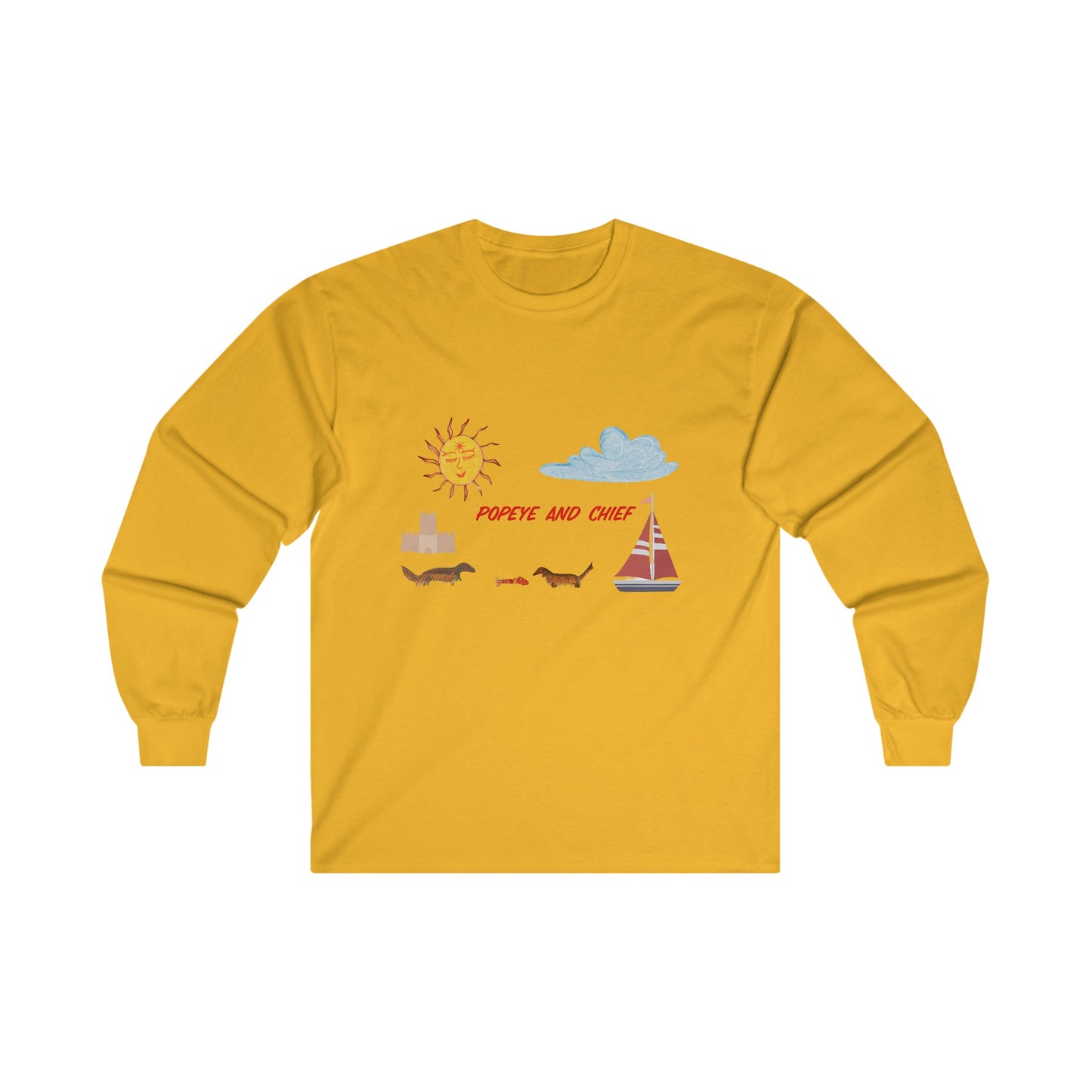 Popeye and Chief Long Sleeve Adult Unisex T