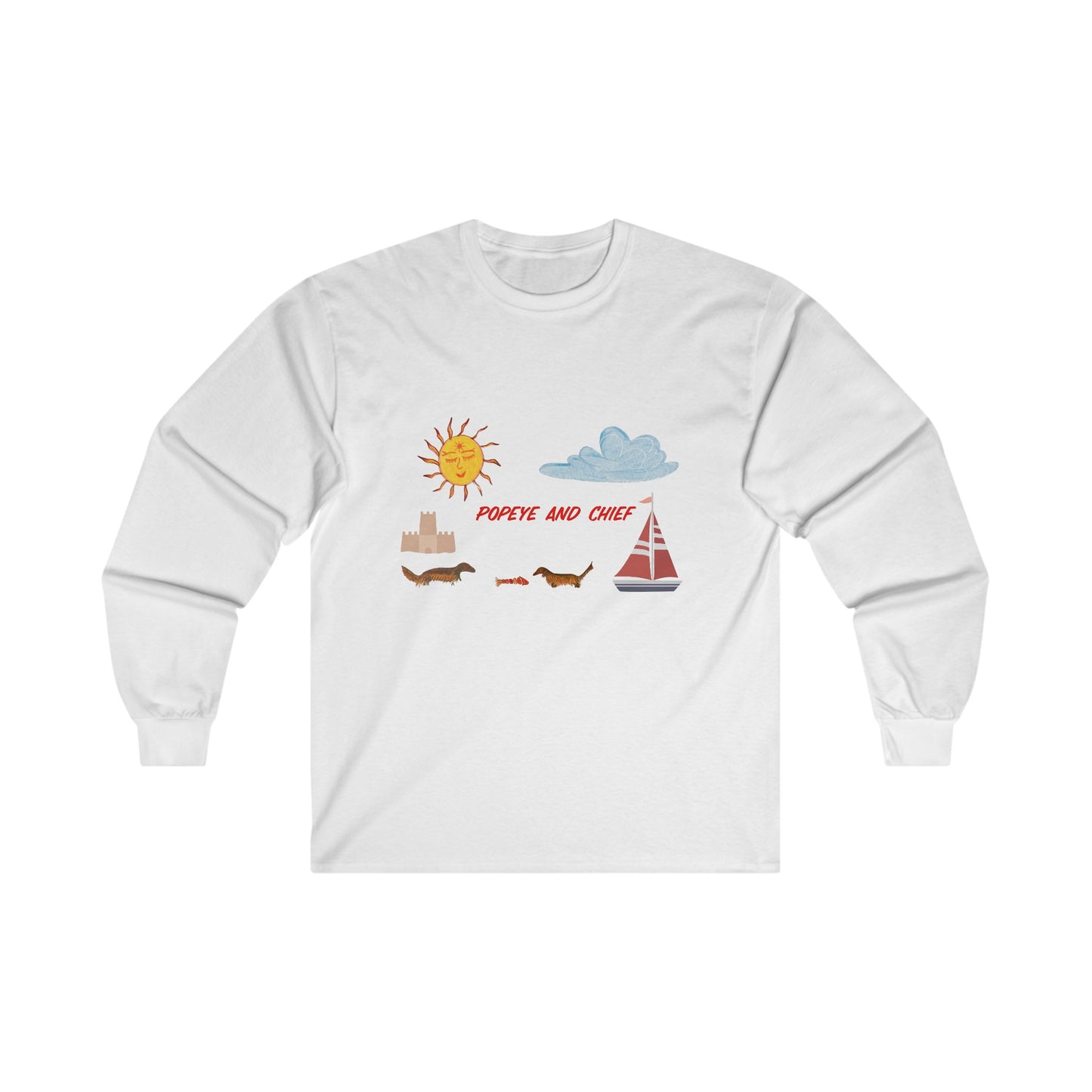 Popeye and Chief Long Sleeve Adult Unisex T