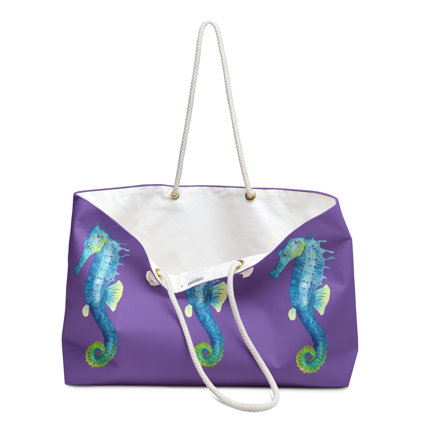 Sea Horse Beach Tote in Light Purple