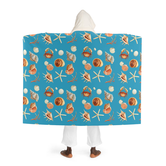 She Sells Sea Shells - Hooded Sherpa Fleece Blanket