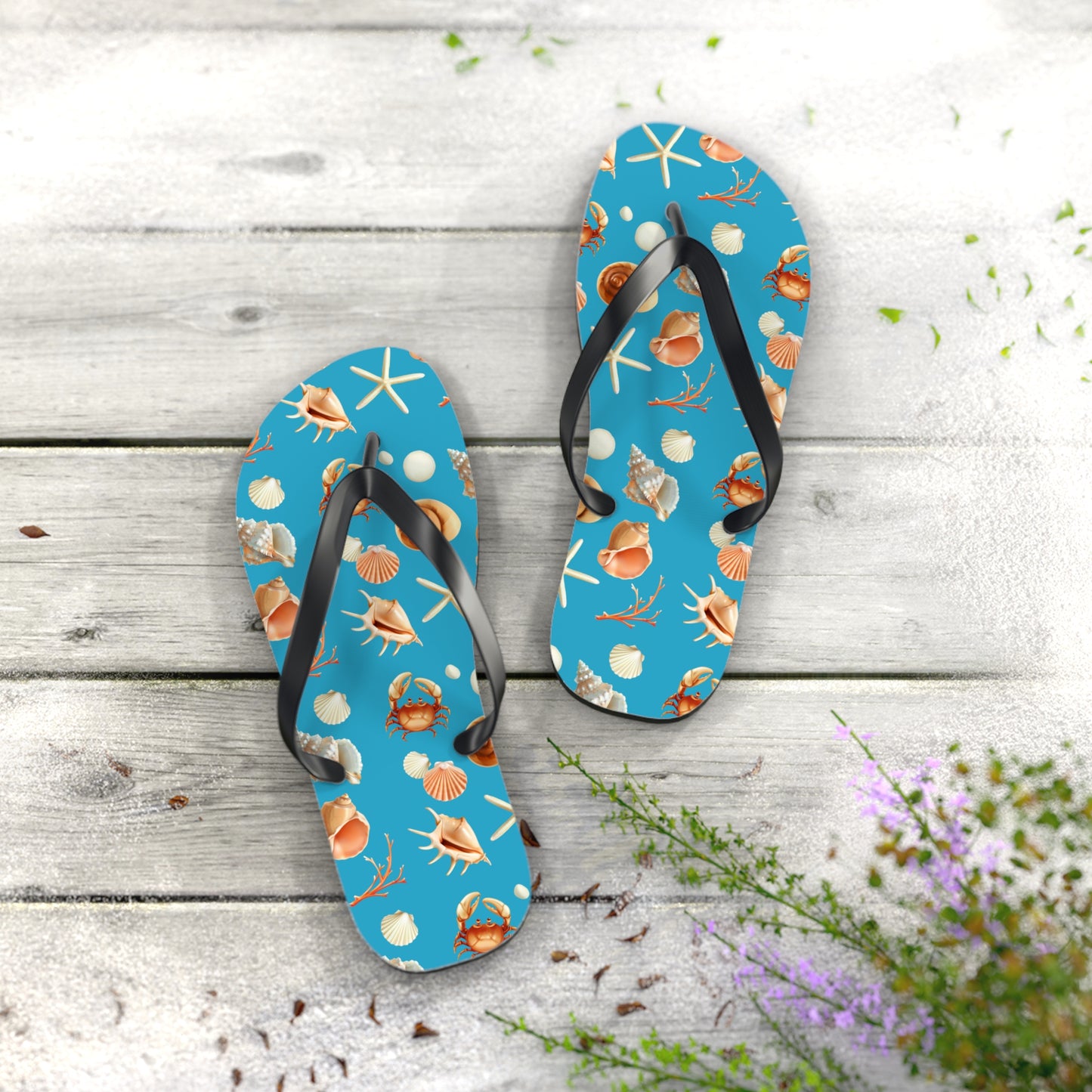 Sea Shells by the Seashore Flip Flops (L - 11/12 US)