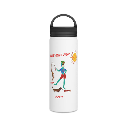 Salty Girls - "Fish!" - Stainless Steel Water Bottle, Handle Lid