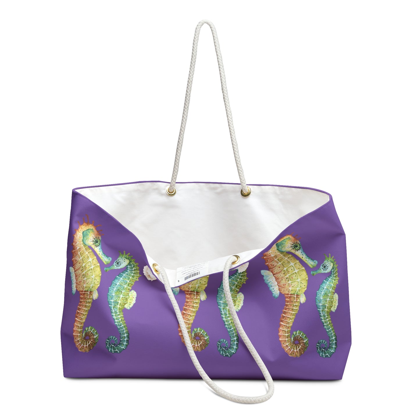 Sea Horse Love Beach Tote in Light Purple